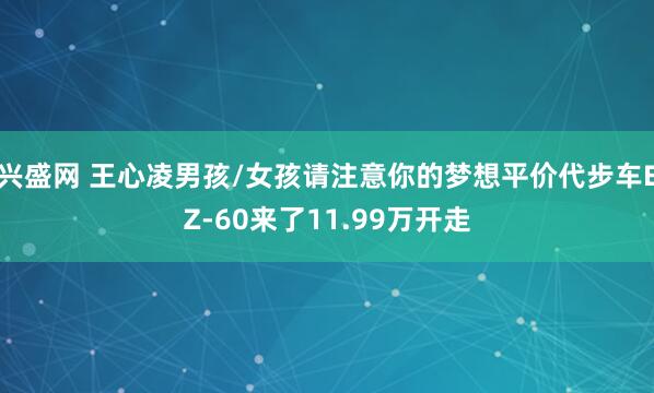 兴盛网 王心凌男孩/女孩请注意你的梦想平价代步车EZ-60来了11.99万开走